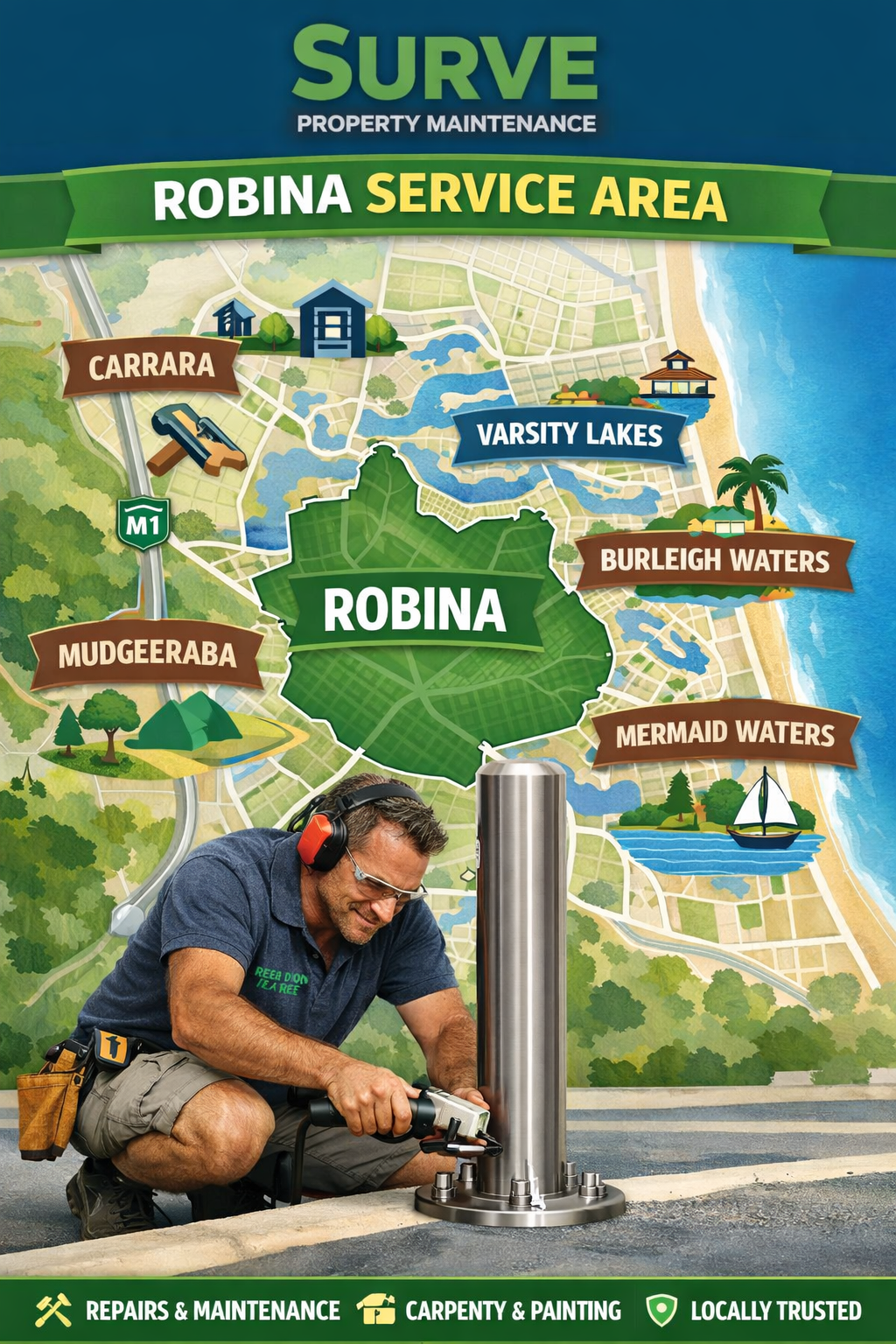 Robina Service Area Map