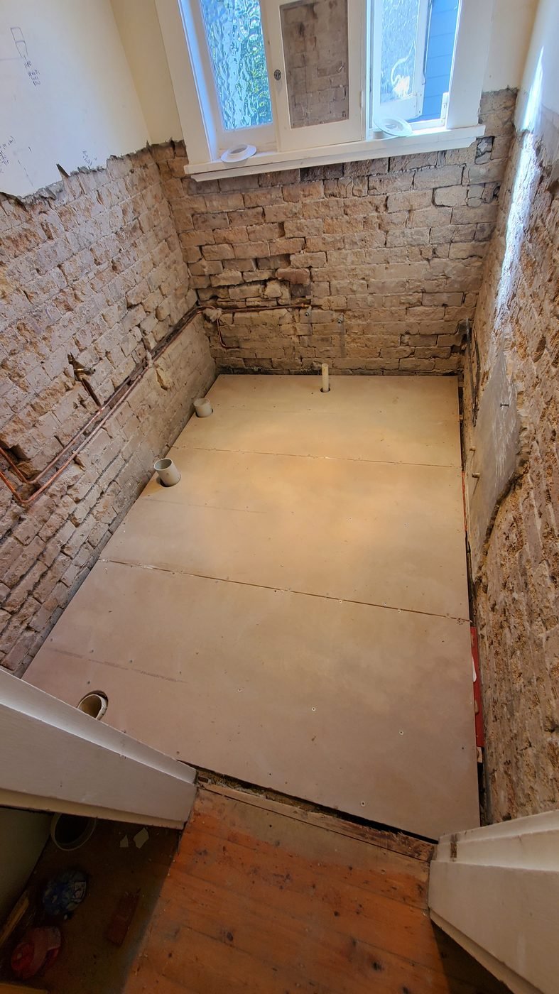 Step 4: new subfloor sheeting laid